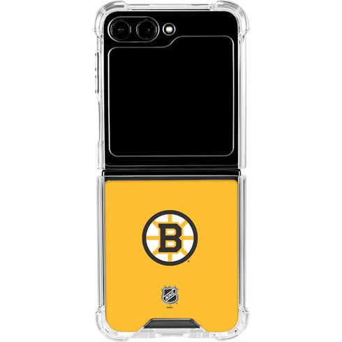 NHL Boston Bruins Solid Background Galaxy Z Flip6 Clear Case